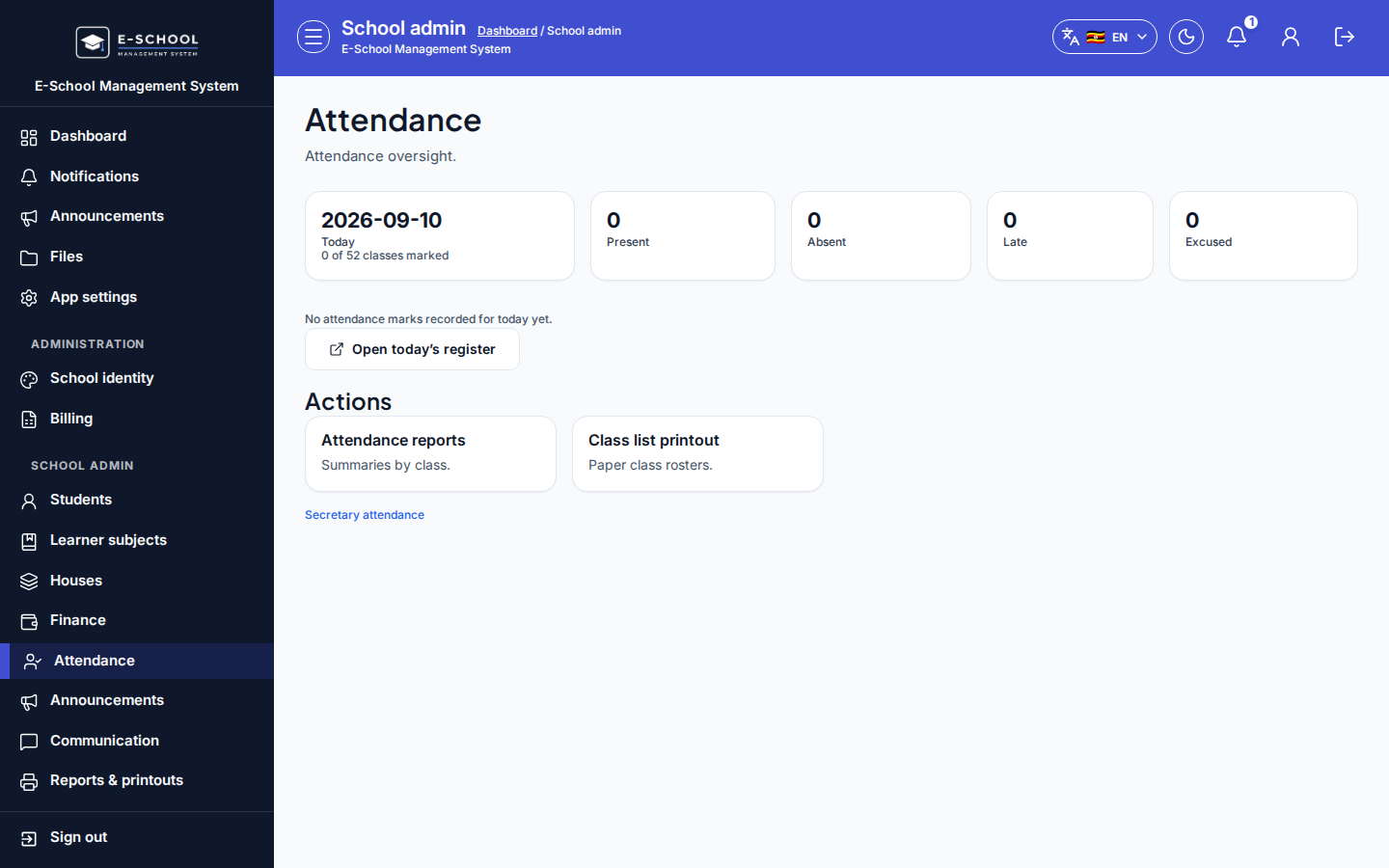 Attendance desktop