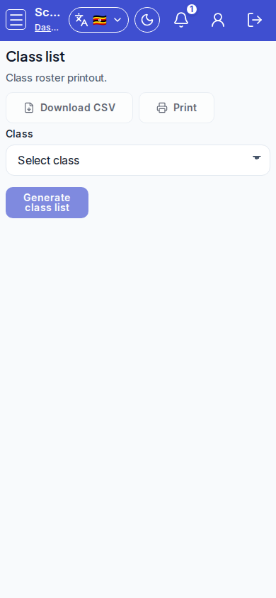 Class Lists mobile