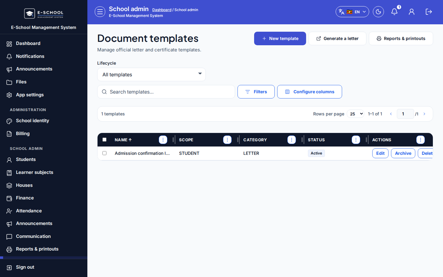Document templates desktop