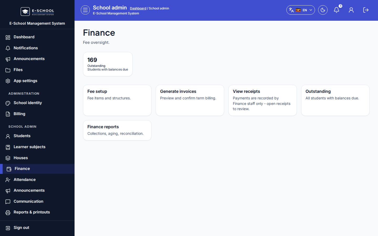 Finance desktop