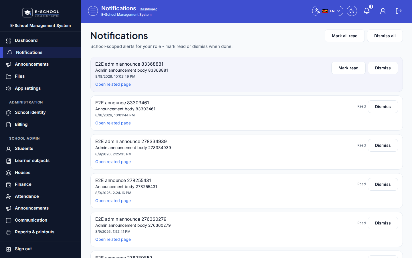 Notifications desktop