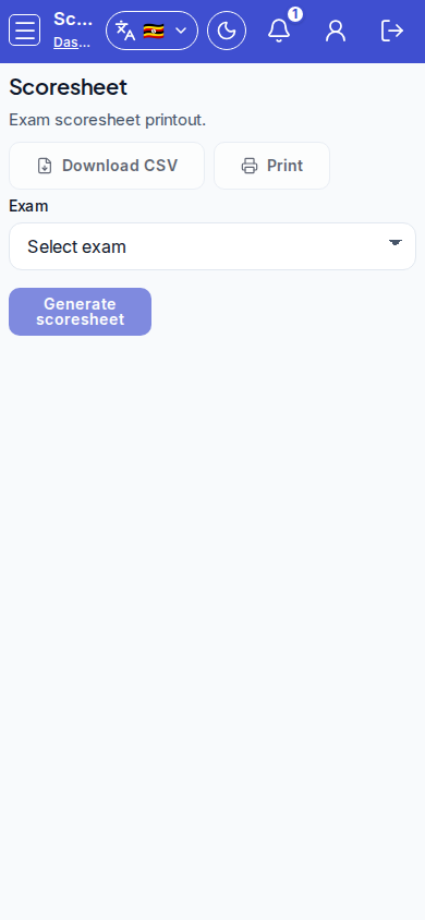 Scoresheets mobile