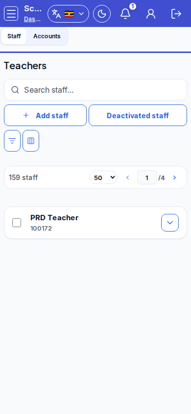 Staff & users mobile