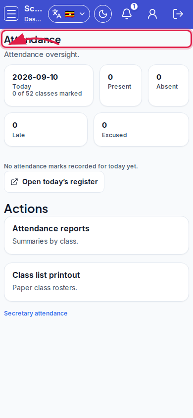 Attendance step 5 mobile