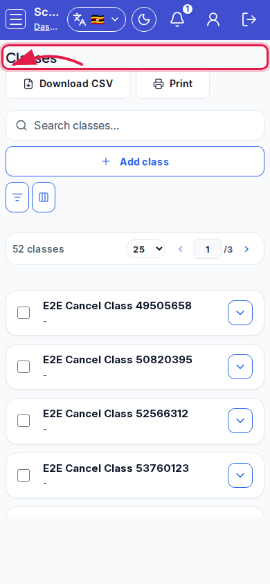 Classes step 3 mobile
