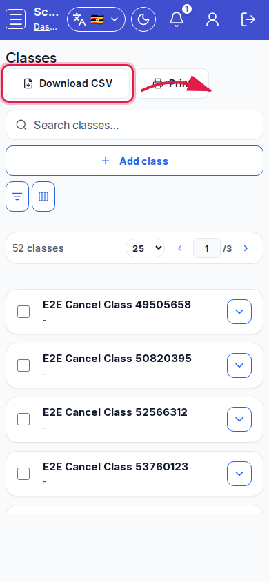 Classes step 5 mobile