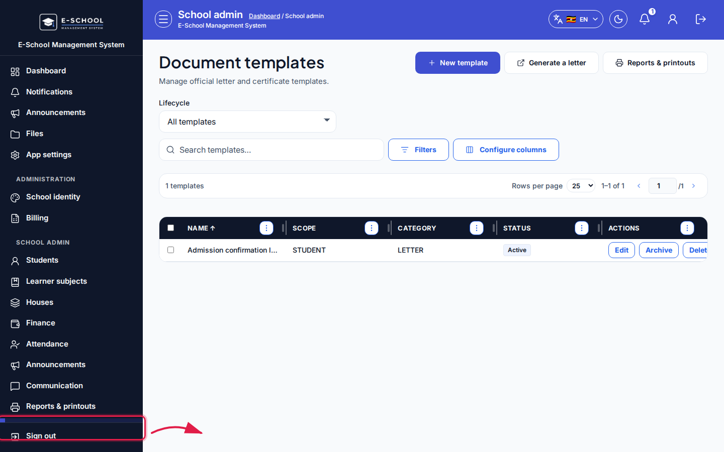 Document templates step 1 desktop