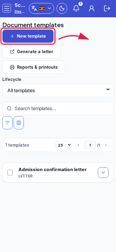 Document templates step 2 mobile