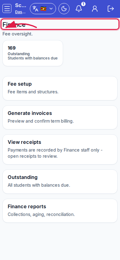Finance step 1 mobile