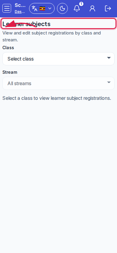 Learner subjects step 5 mobile
