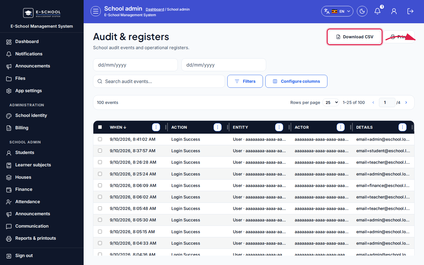 Audit &amp; registers step 4 desktop