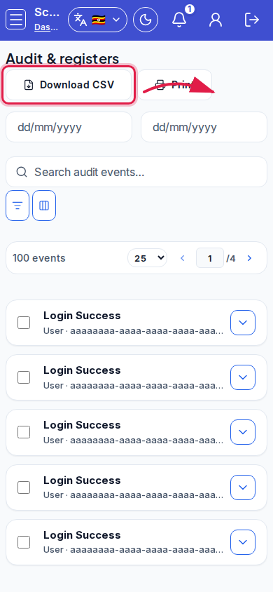 Audit &amp; registers step 4 mobile