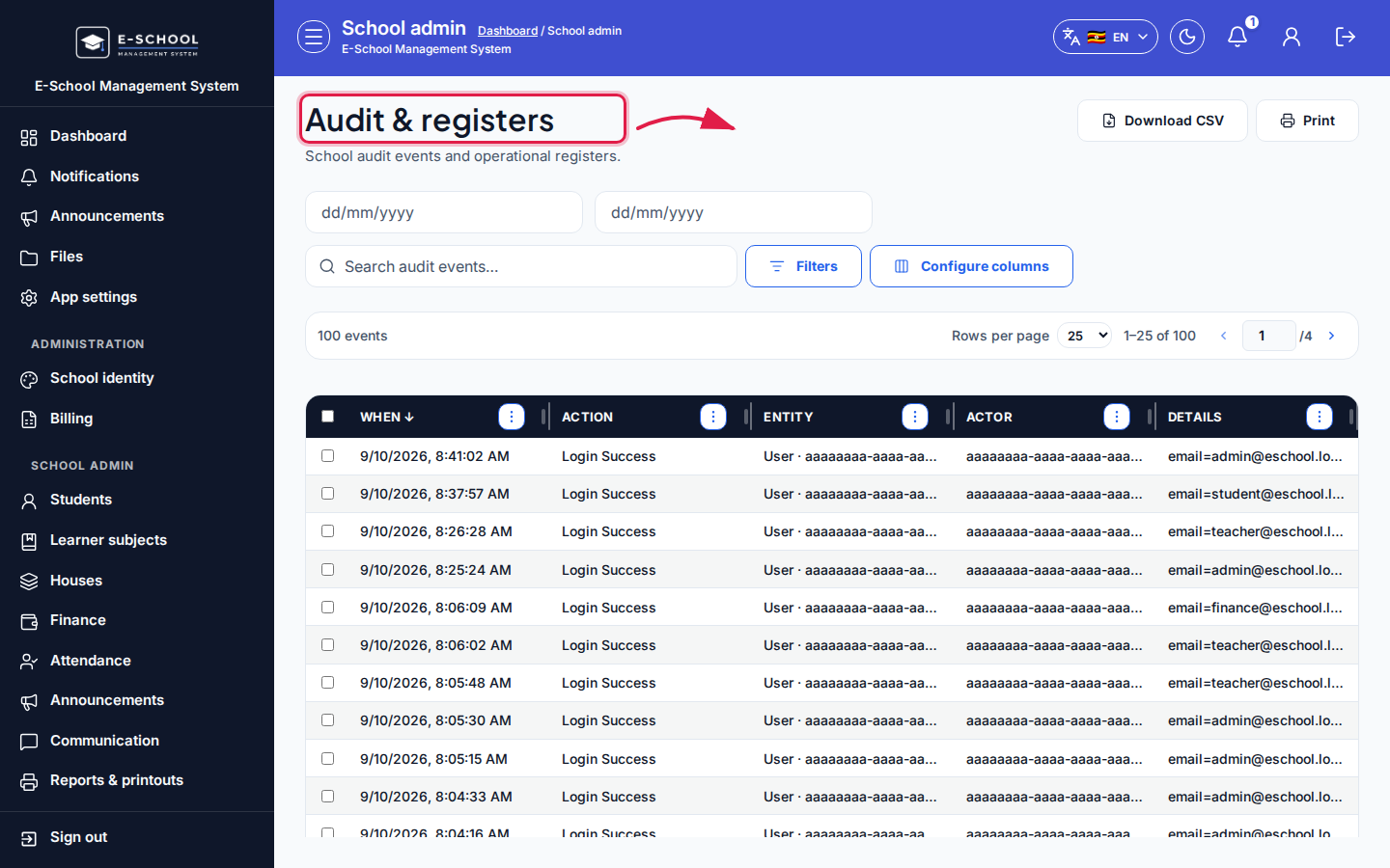 Audit &amp; registers step 5 desktop