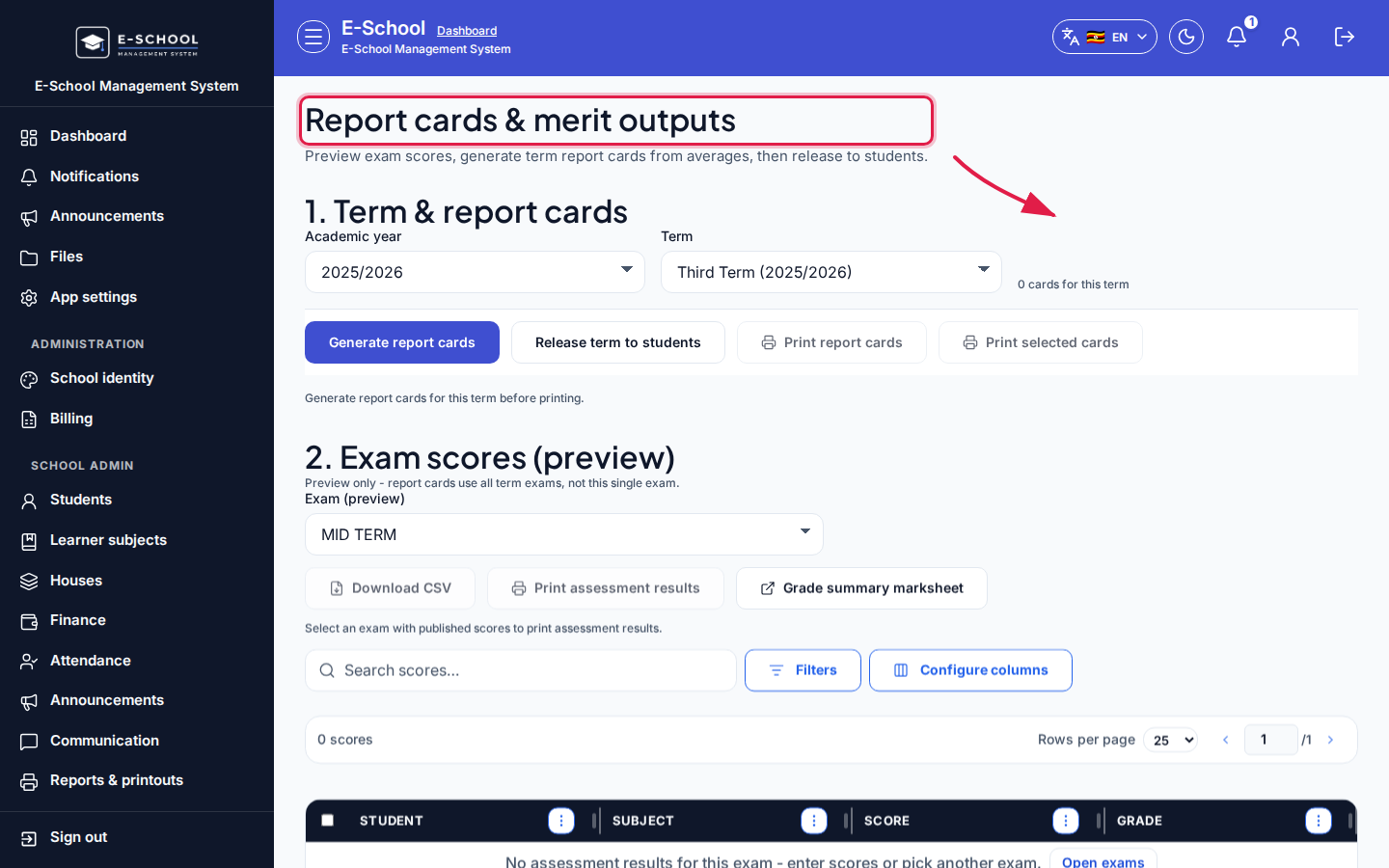 Report cards IF 1 desktop