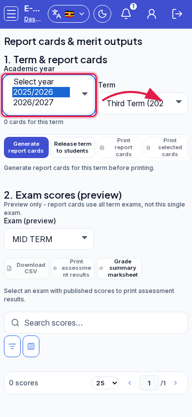 Report cards IF 2 mobile