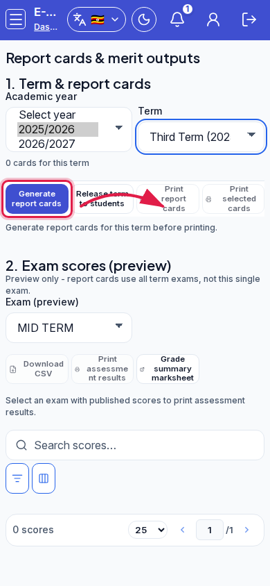 Report cards IF 5 mobile