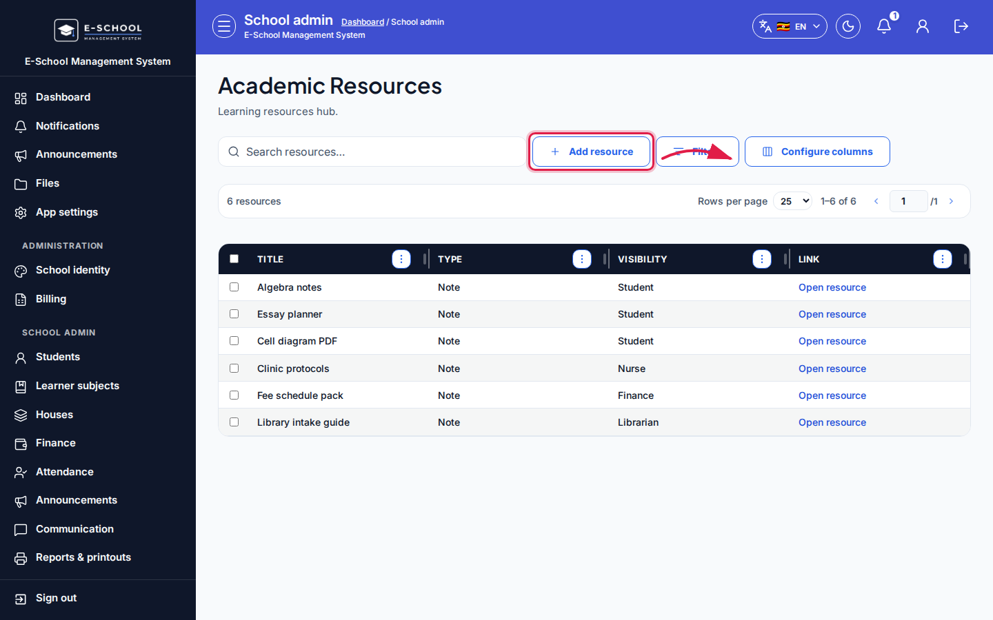 Academic Resources step 2 desktop