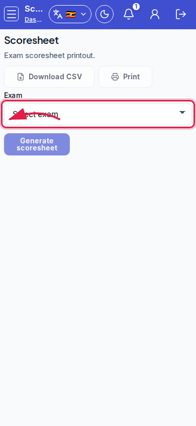 Scoresheets step 2 mobile