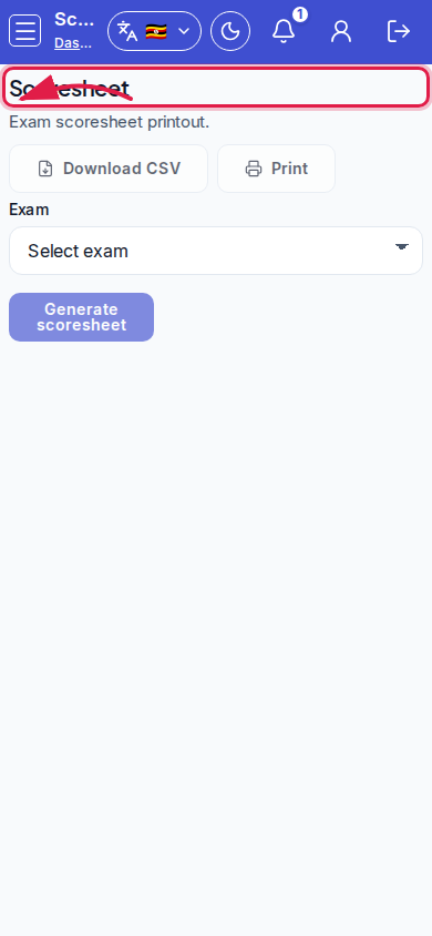 Scoresheets step 3 mobile