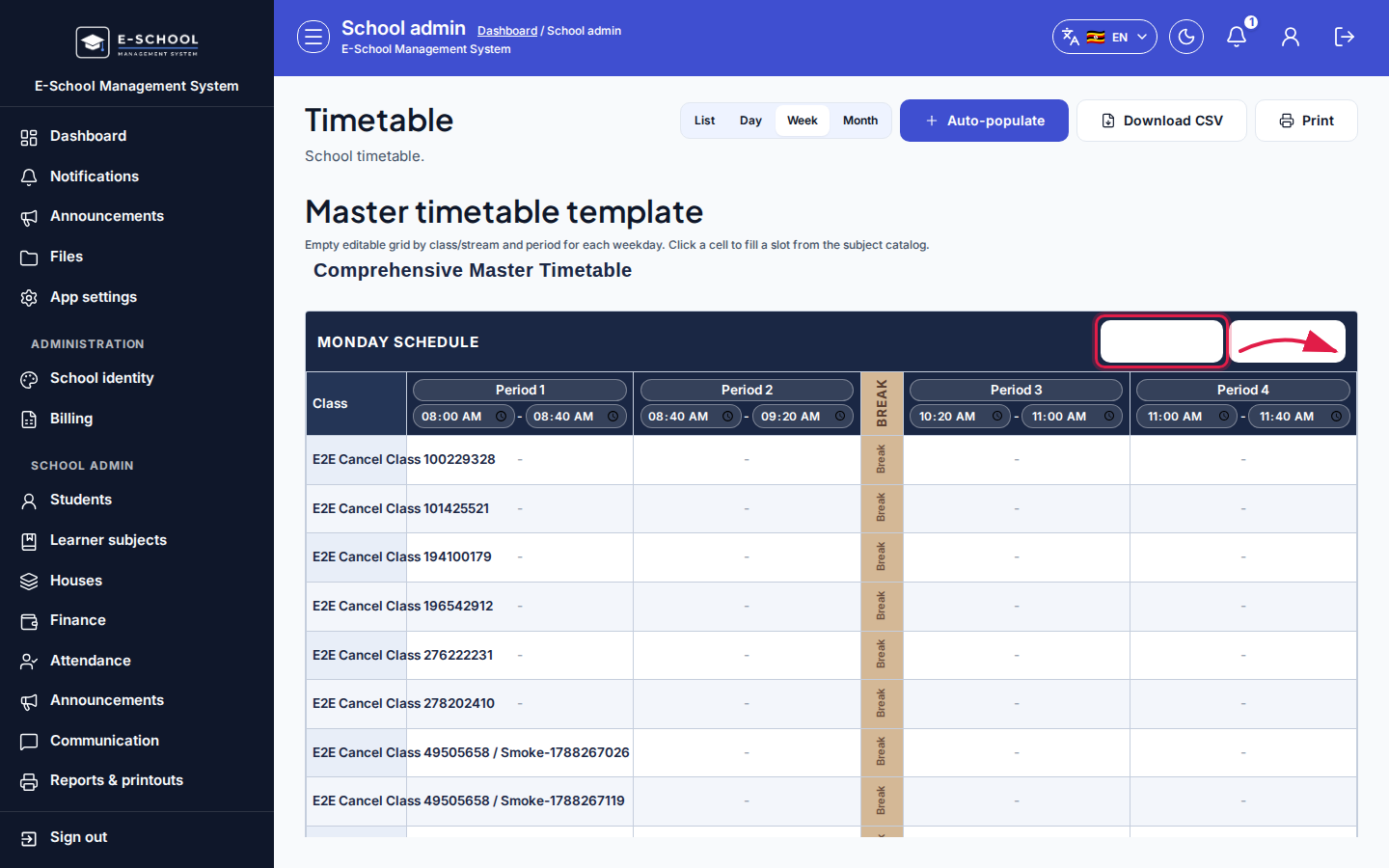 Timetable step 2 desktop