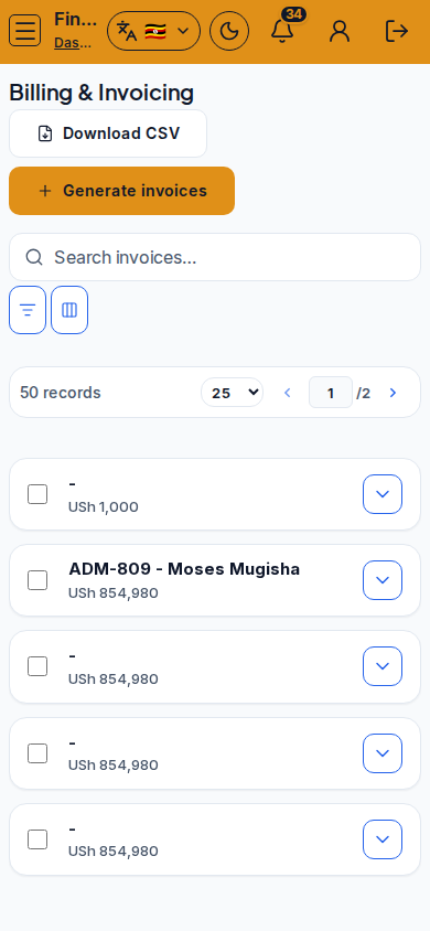 Billing & Invoicing mobile