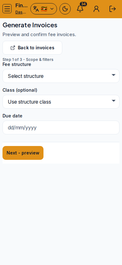 Generate Invoices mobile