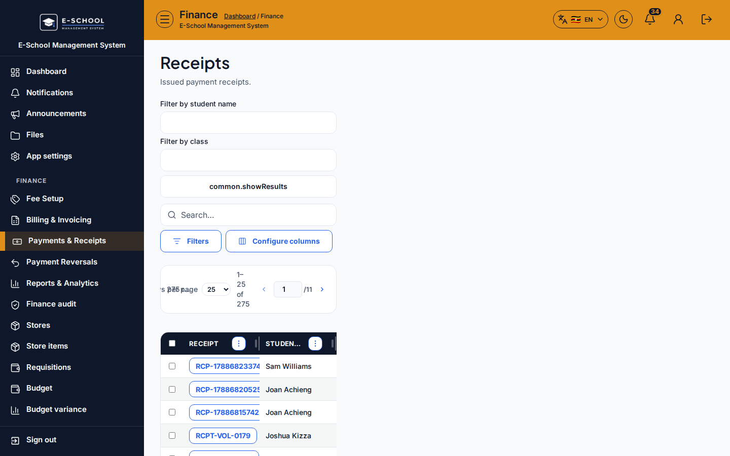 Receipts desktop