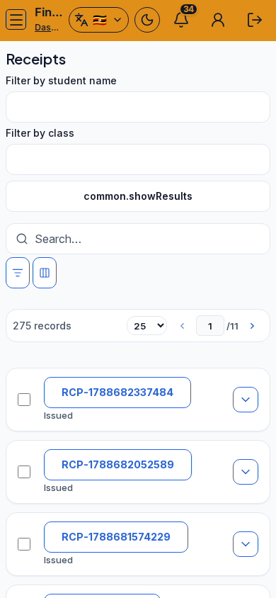 Receipts mobile