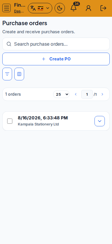 Purchase orders mobile