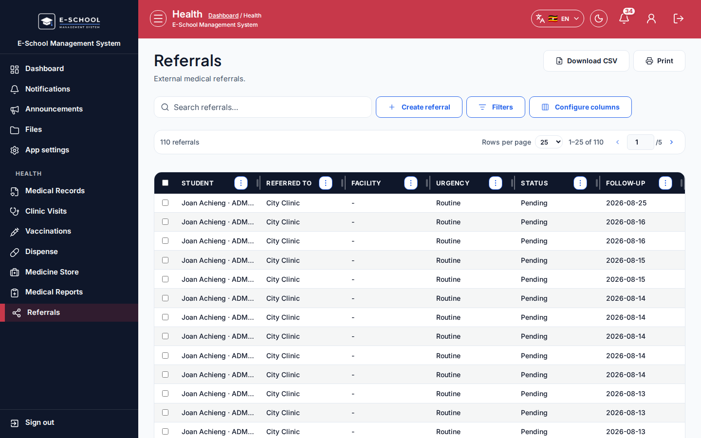 Referrals desktop