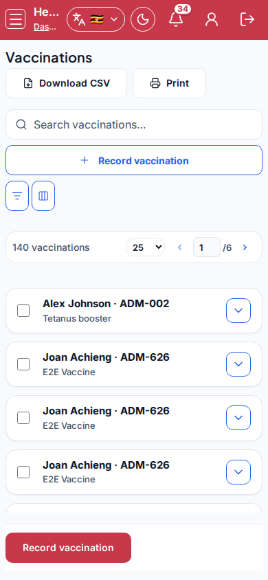 Vaccinations mobile