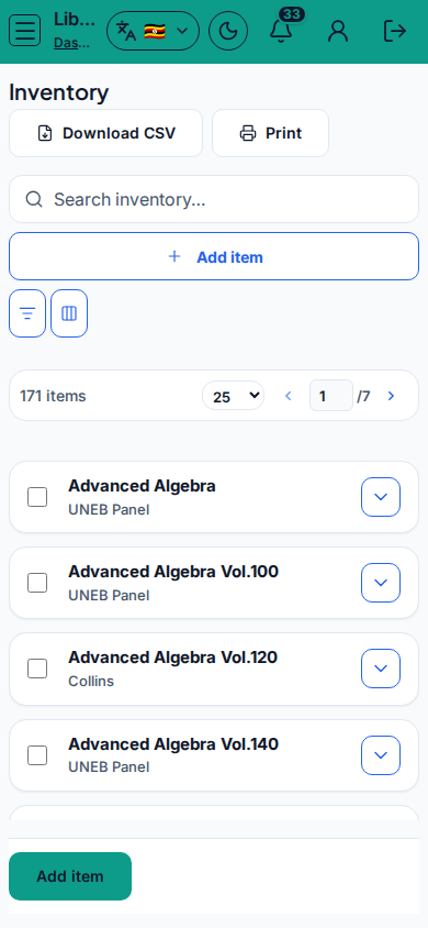 Inventory mobile