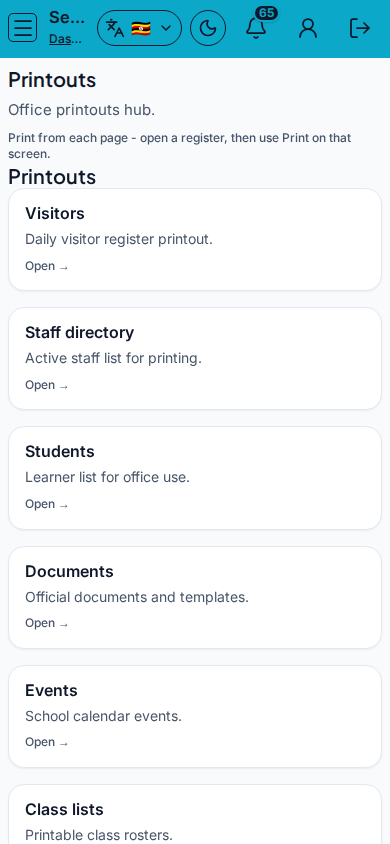 Printouts mobile