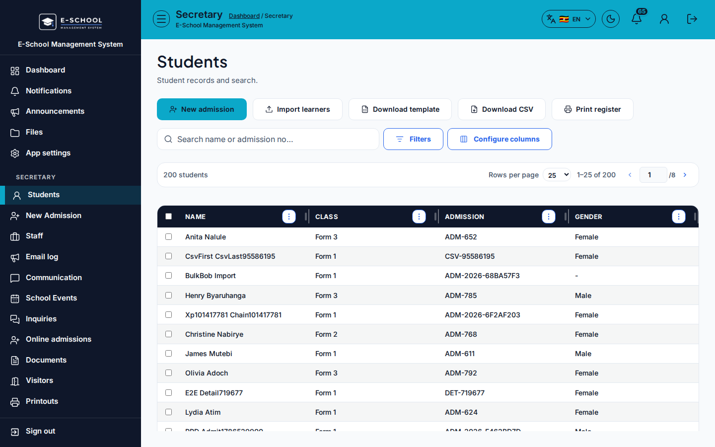 Students desktop
