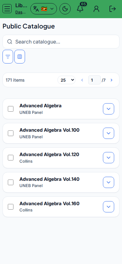 Library Catalogue mobile