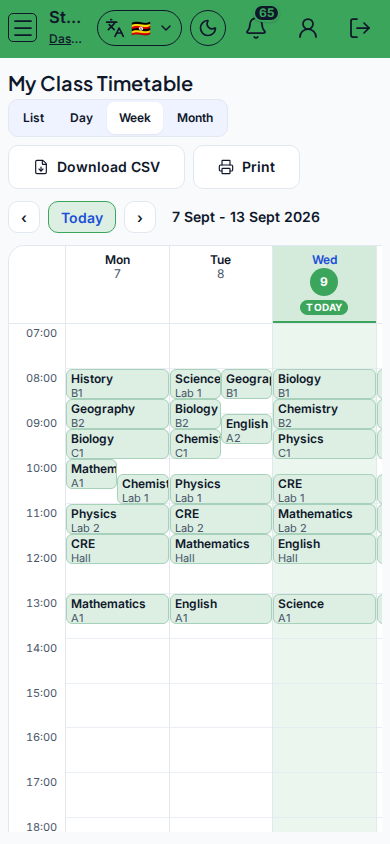 My Class Timetable mobile