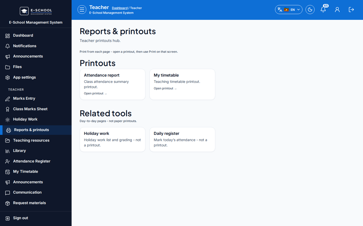 Report cards teacher desktop
