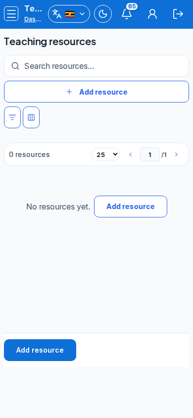 Teaching resources mobile