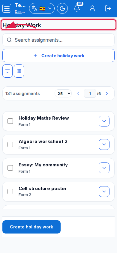Holiday Work step 4 mobile