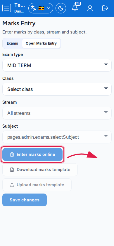 Marks &amp; exams step 3 mobile
