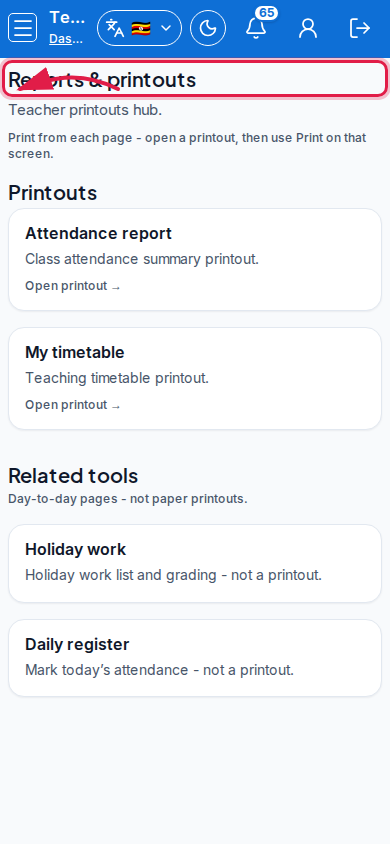 Reports &amp; printouts step 3 mobile