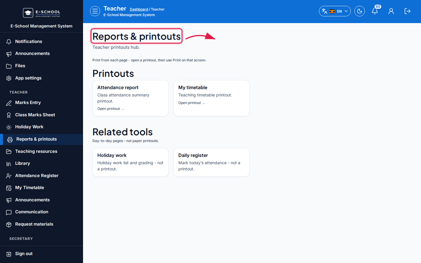 Reports &amp; printouts step 4 desktop