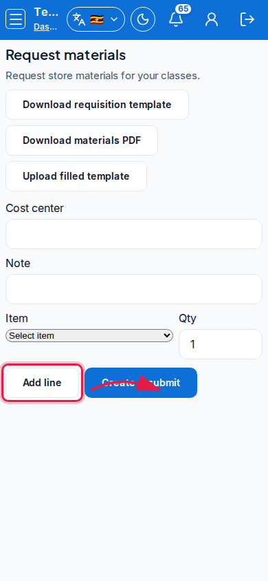 Request materials step 3 mobile