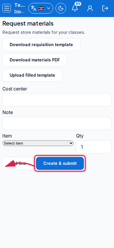 Request materials step 4 mobile