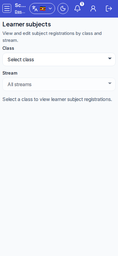 Learner subjects mobile