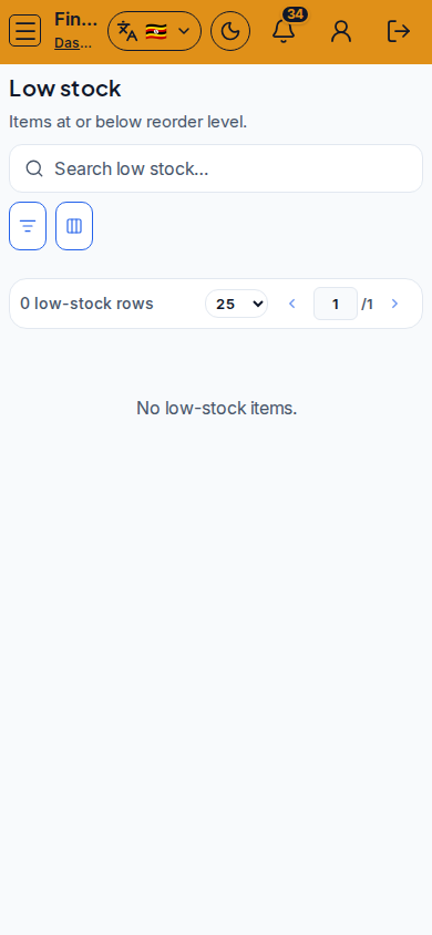 Low stock mobile