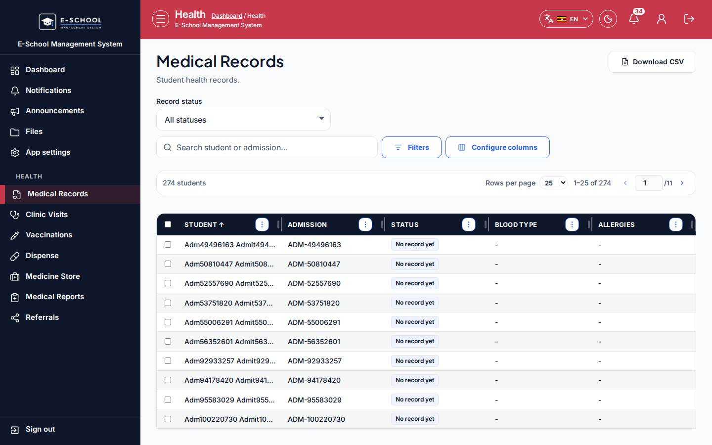 Medical Records desktop