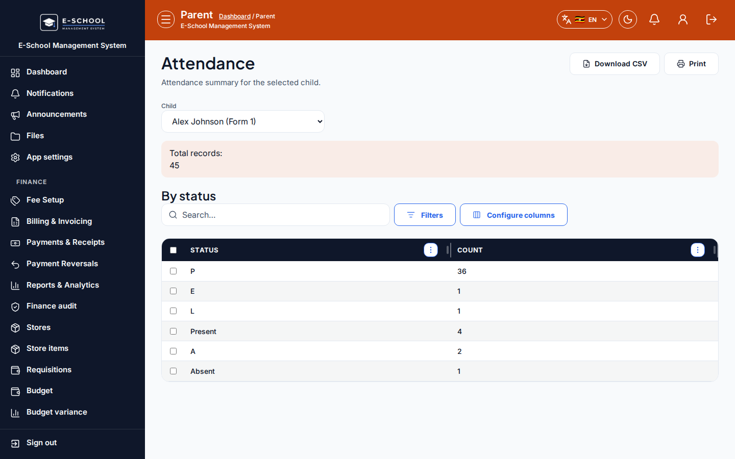Attendance desktop